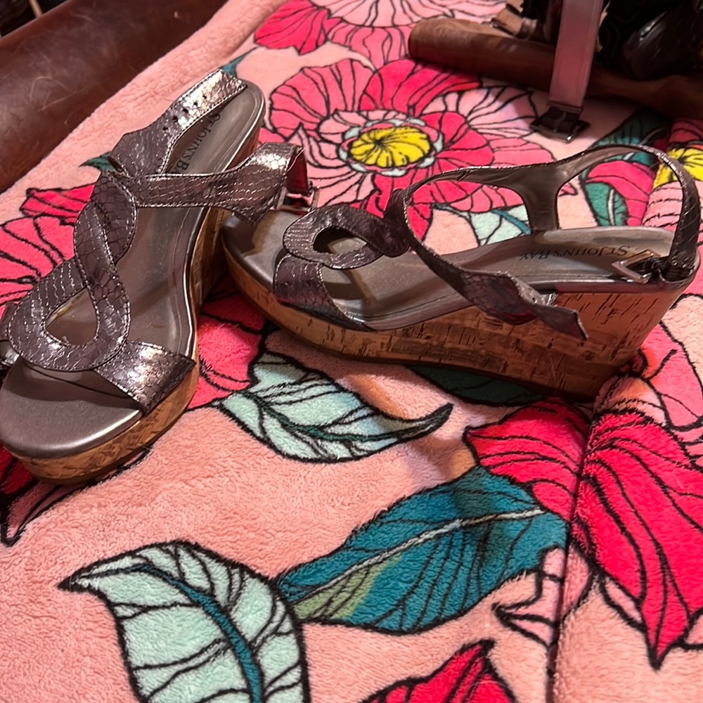 Silver wedge sandal
